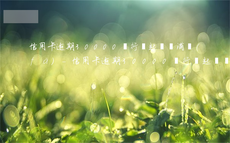 信用卡逾期30000銀行會起訴嗎浦發(fā)-信用卡逾期30000銀行會起訴嗎浦發(fā)金融