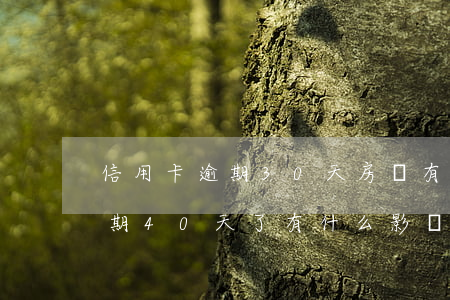 信用卡逾期30天房貸有影響嗎(我信用卡逾期40天了有什么影響)