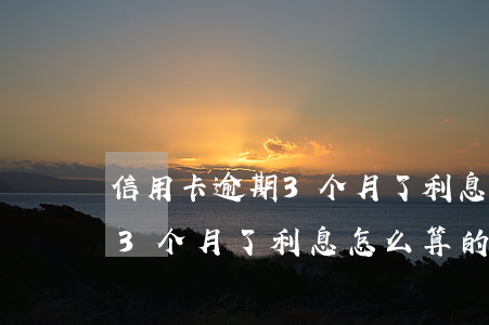 信用卡逾期3个月了利息怎么算(信用卡逾期3个月了利息怎么算的)