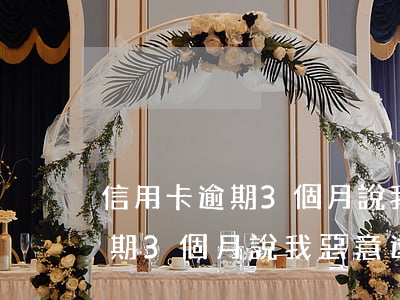 信用卡逾期3個月說我惡意透支-信用卡逾期3個月說我惡意透支怎么辦