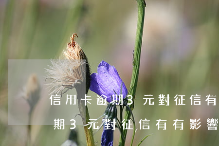 信用卡逾期3元對征信有有影響嗎 信用卡逾期3元對征信有有影響嗎嗎