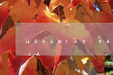 信用卡逾期3天有沒有事(信用卡不小心逾期三天)