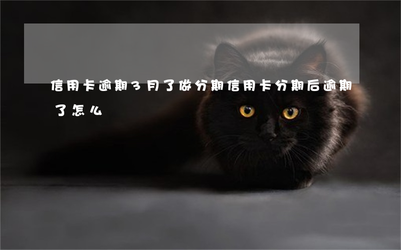 信用卡逾期3月了做分期(信用卡分期后逾期了怎么辦)