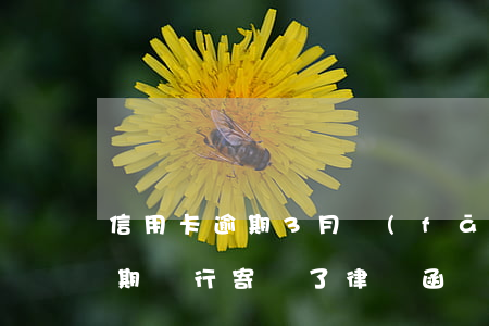 信用卡逾期3月發(fā)律師函(信用卡逾期銀行寄來了律師函)