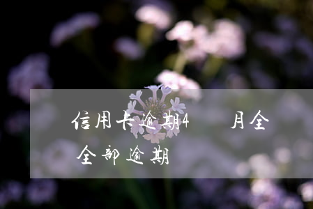 信用卡逾期4個月全額還款后被(4張信用卡全部逾期)