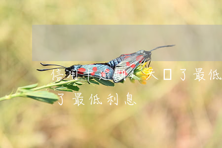 信用卡逾期4天還了最低(信用卡逾期4天還了最低利息)