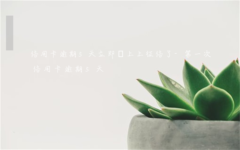 信用卡逾期5天立即還上上征信了-第一次信用卡逾期5天