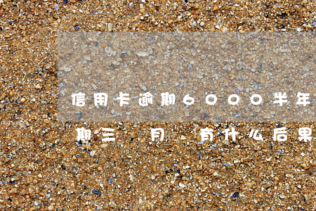 信用卡逾期6000半年(信用卡6000逾期三個月會有什么后果)