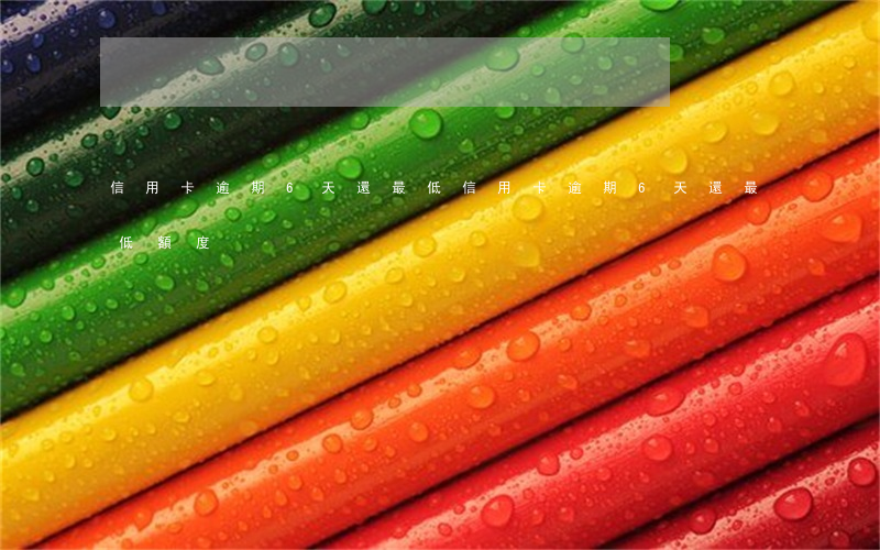 信用卡逾期6天還最低(信用卡逾期6天還最低額度)