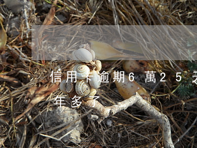 信用卡逾期6萬25天了 信用卡6萬逾期一年多了