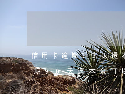 信用卡逾期90天還本金可以嗎-信用卡逾期90天還本金可以嗎