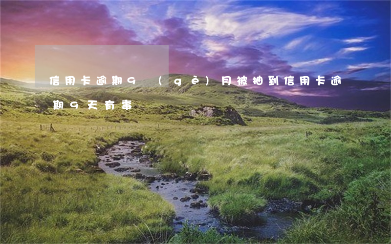 信用卡逾期9個(gè)月被抽到(信用卡逾期9天有事嗎)