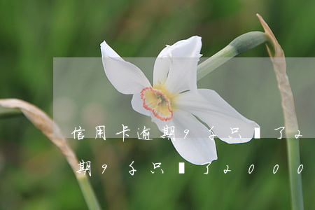 信用卡逾期9千只還了2000-信用卡逾期9千只還了2000怎么辦