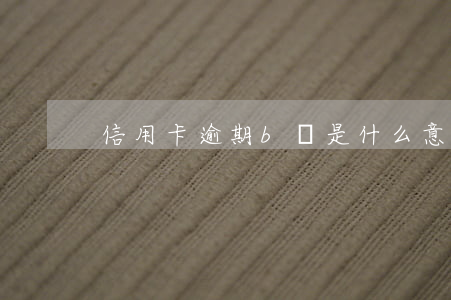 信用卡逾期b類是什么意思