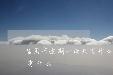 信用卡逾期一两天有什么(信用卡逾期一两天有什么)
