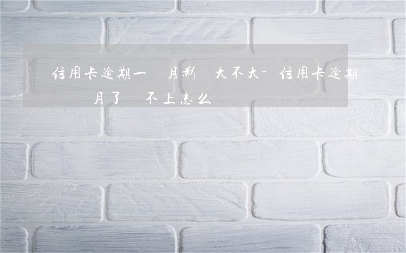 信用卡逾期一個月影響大不大-信用卡逾期幾個月了還不上怎么辦