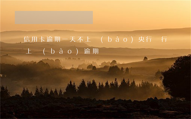 信用卡逾期一天不上報(bào)央行(銀行上報(bào)逾期)