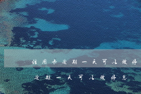 信用卡逾期一天可以做停息掛賬嗎-信用卡逾期一天可以做停息掛賬嗎知乎