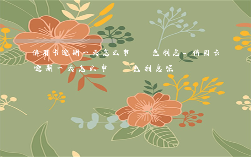 信用卡逾期一天怎么申請減免利息-信用卡逾期一天怎么申請減免利息呢