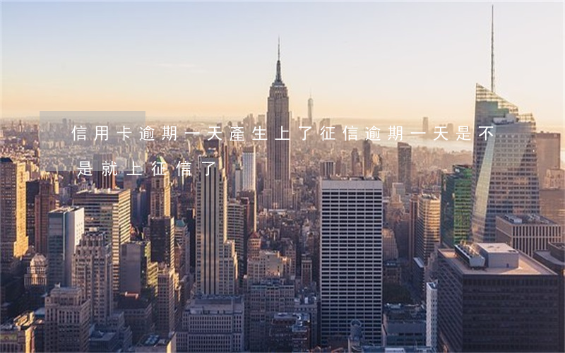 信用卡逾期一天產生上了征信(逾期一天是不是就上征信了) 信用卡逾期一天產生上了征信(逾期一天是不是就上征信了)