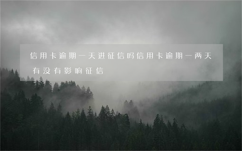 信用卡逾期一天进征信吗(信用卡逾期一两天有没有影响征信)