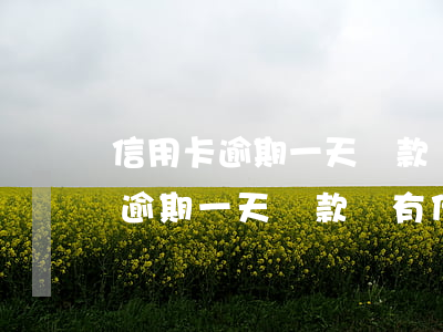 信用卡逾期一天還款會有什么影響-信用卡逾期一天還款會有什么影響嗎