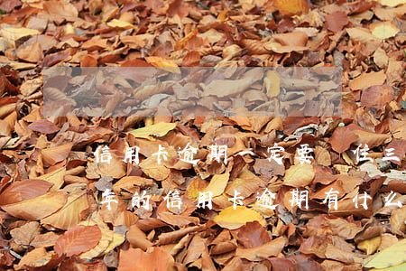 信用卡逾期一定要記住三點(diǎn)(今年的信用卡逾期有什么處理)