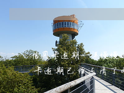 信用卡逾期一年慢慢还清了(2017年信用卡逾期已经还清了两年后)