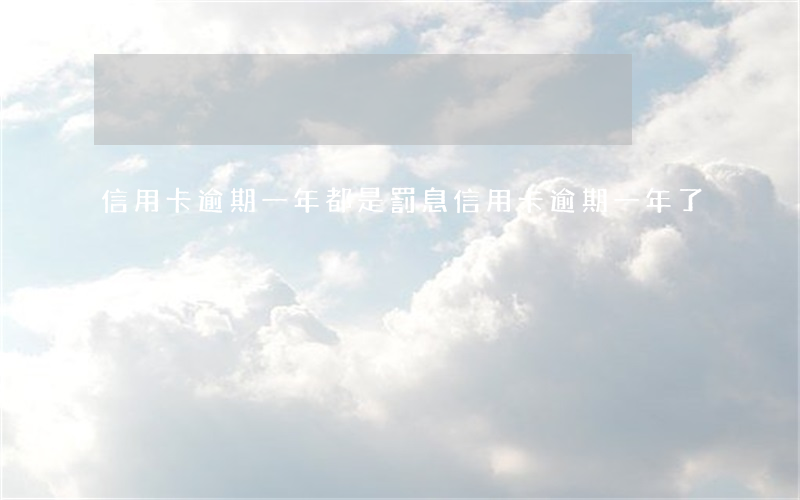 信用卡逾期一年都是罰息(信用卡逾期一年了)