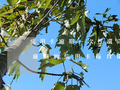 信用卡逾期一次性還完有優(yōu)惠沒(逾期的信用卡每月還一百會(huì)怎么樣)