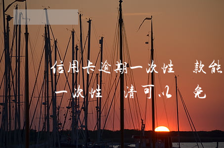 信用卡逾期一次性還款能減免嗎-逾期兩年一次性還清可以減免嗎