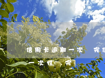 信用卡逾期一次還完信息(信用卡逾期大半年一次性還完)