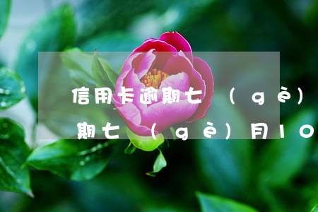 信用卡逾期七個(gè)月10萬 信用卡逾期七個(gè)月10萬