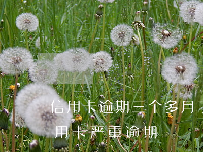 信用卡逾期三个多月了有什么后果(三年前信用卡严重逾期)