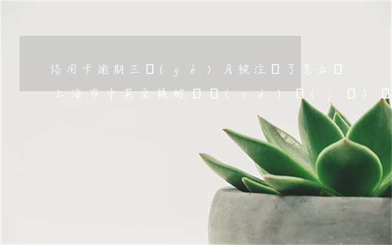 信用卡逾期三個(gè)月被注銷了怎么辦(上海市中英文核酸檢測(cè)機(jī)構(gòu))