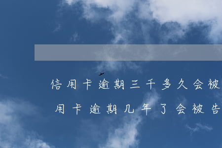 信用卡逾期三千多久会被起诉(3000的信用卡逾期几年了会被告吗)