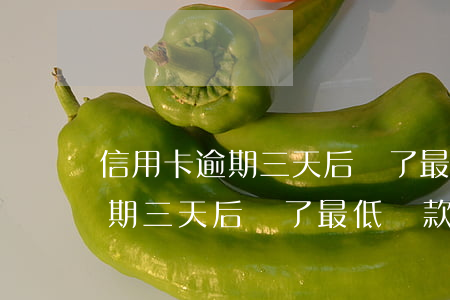 信用卡逾期三天后還了最低還款-信用卡逾期三天后還了最低還款算逾期嗎