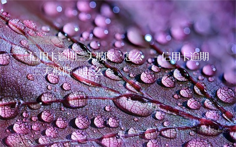 信用卡逾期三天被降額怎么辦-信用卡逾期三天被降額怎么辦