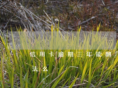 信用卡逾期三年能翻几倍(信用卡逾期翻倍合法么)