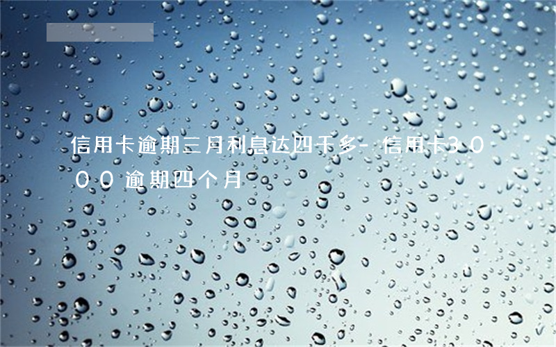 信用卡逾期三月利息达四千多-信用卡3000逾期四个月