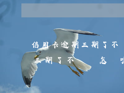 信用卡逾期三期了不還會怎樣-信用卡逾期三期了不還會怎樣呢