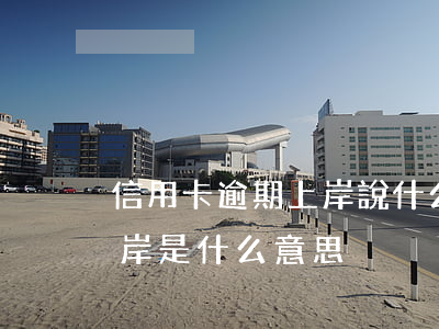 信用卡逾期上岸說什么話(信用卡逾期強制上岸是什么意思)