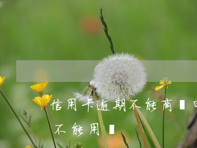 信用卡逾期不能商貸 申請商貸的時候信用卡不能用嗎