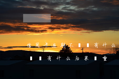 信用卡逾期不還會有什么后果(信用卡逾期不還會有什么后果嚴重?)