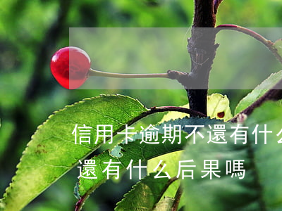 信用卡逾期不還有什么后果嗎(信用卡逾期不還有什么后果嗎)