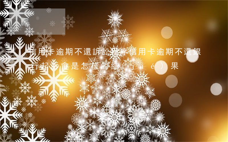 信用卡逾期不還訴訟程序(信用卡逾期不還,銀行起訴會是怎樣的結(jié)果?)