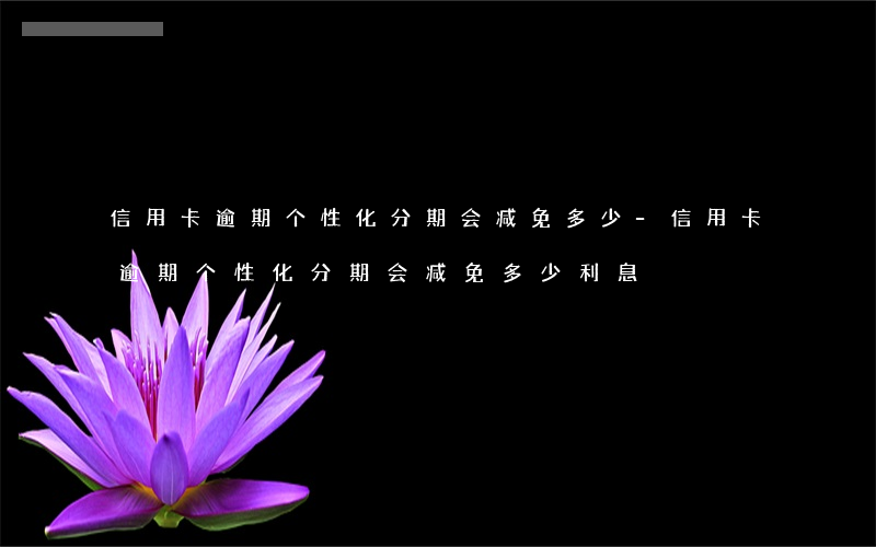 信用卡逾期个性化分期会减免多少-信用卡逾期个性化分期会减免多少利息