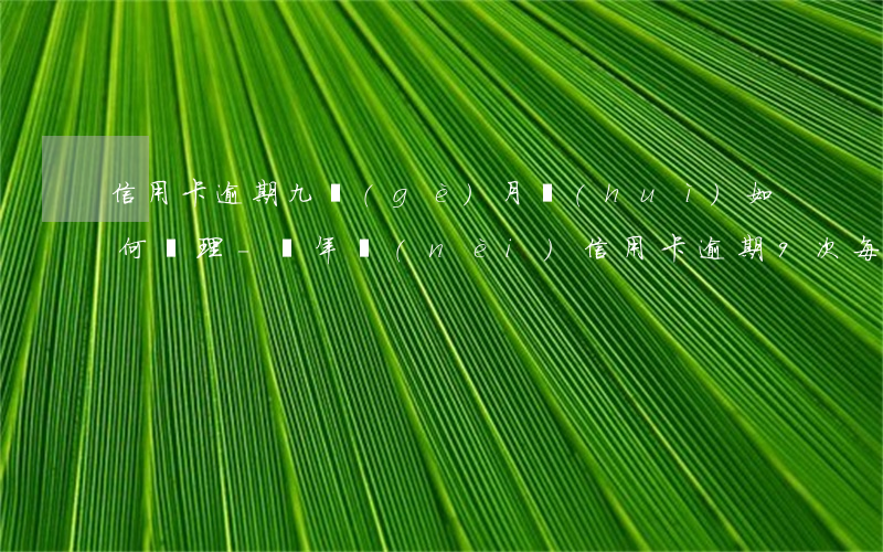 信用卡逾期九個(gè)月會(huì)如何處理-兩年內(nèi)信用卡逾期9次,每次不超過一個(gè)月
