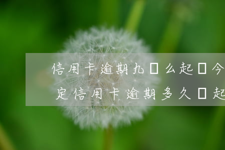 信用卡逾期九個么起訴(今年新規(guī)定信用卡逾期多久會起訴)