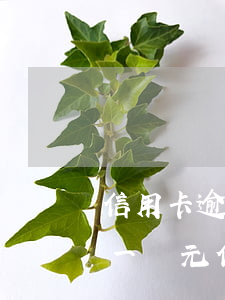 信用卡逾期了一天還一塊錢進(jìn)去(一萬元信用卡逾期一個(gè)月得還多少錢)